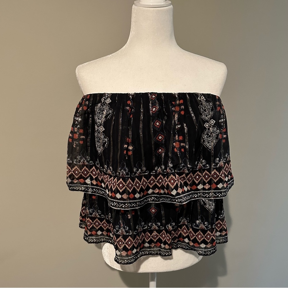 Joie | Strapless Patterned Top